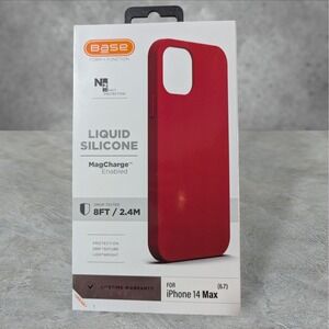 A9. Base Liquid Silicone MagCharge Case For Apple iPhone 14 Max (14 Plus)‎ Red